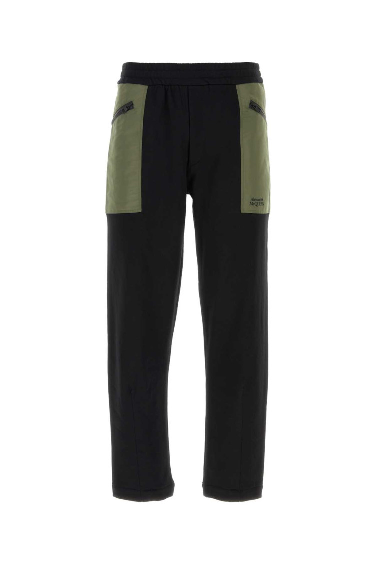 Alexander Mcqueen Contrast-pocket Cotton Track Pants In Black