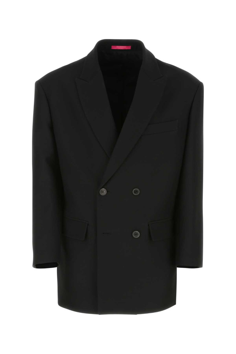 Valentino Sophisticated Wool Blend Jacket In Black