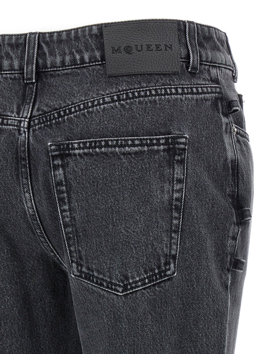 【関税込み】alexander mcqueen Jeans asymmetric closure Alexander Mcqueen Jeans With Asymmetric Closure In Black