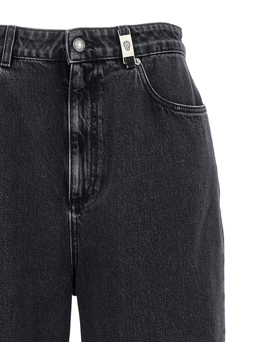 Alexander Mcqueen Black Wide leg jeans for Women Online USA