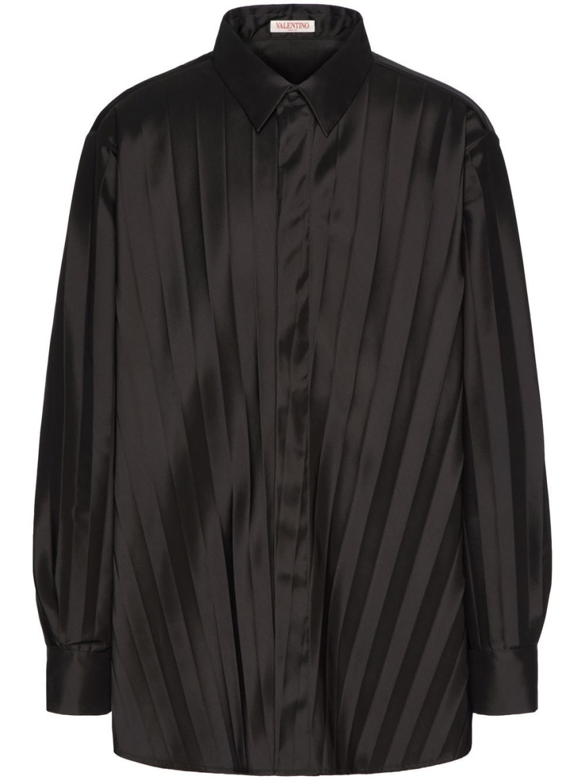 Valentino Black Pleated Nylon Shirt for Men Online India at