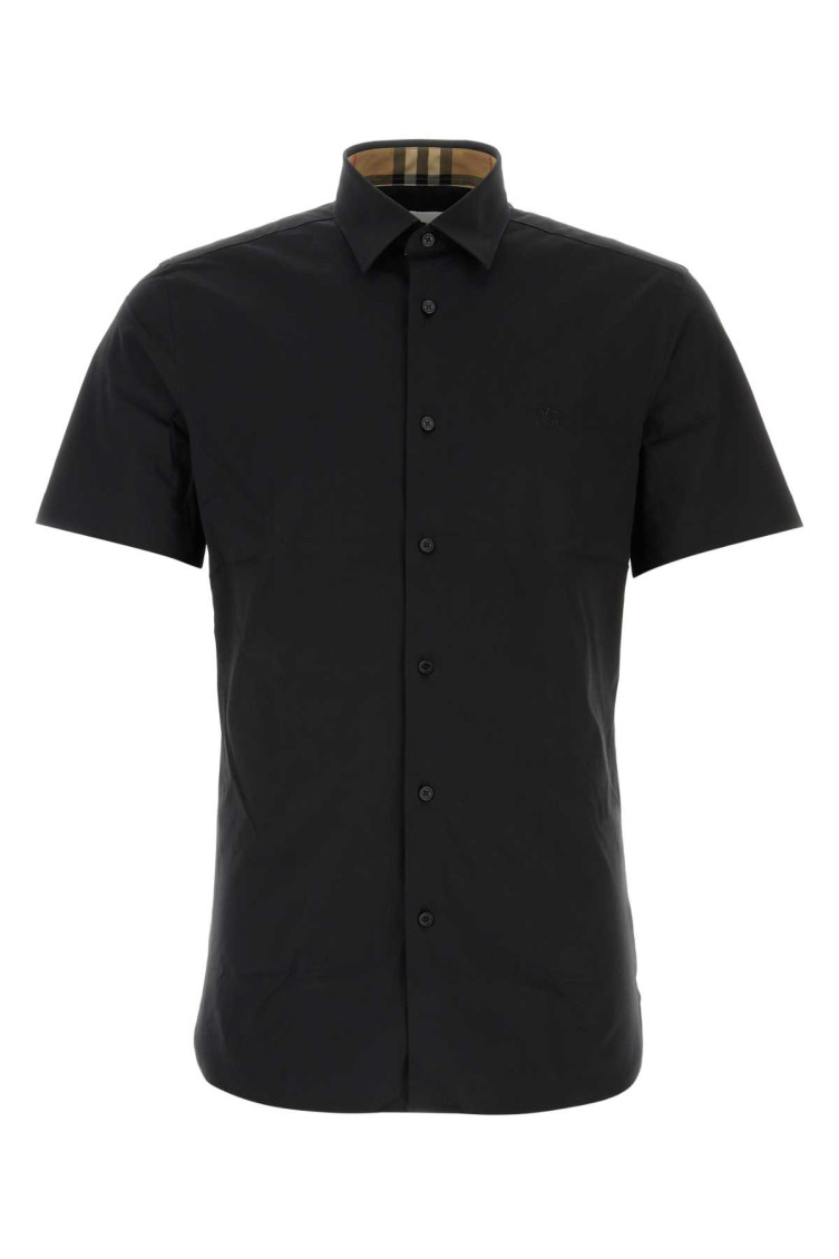burberry black dress shirt W) Burberry Button Up 3/4 Sleeve Shirt Black