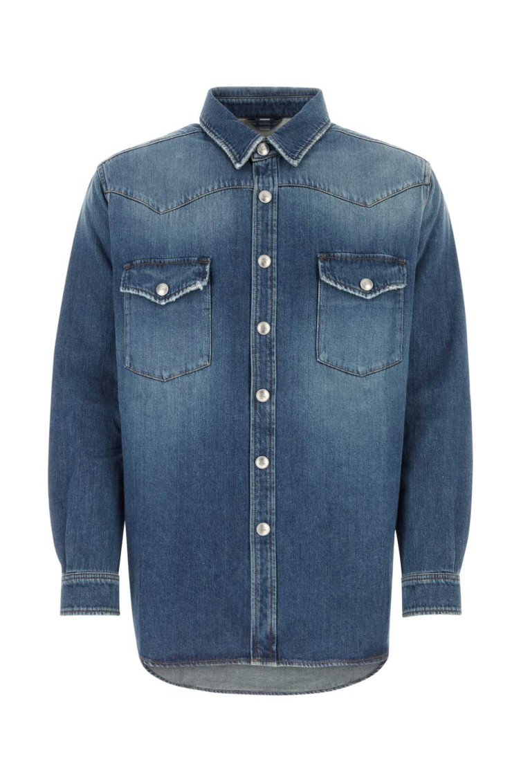 Burberry Light Blue Solid Shirt In Blue