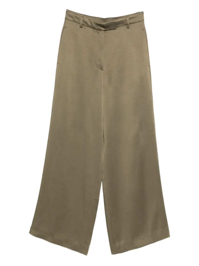 Dries Van Noten Khaki Wide-leg Trouser In Brown