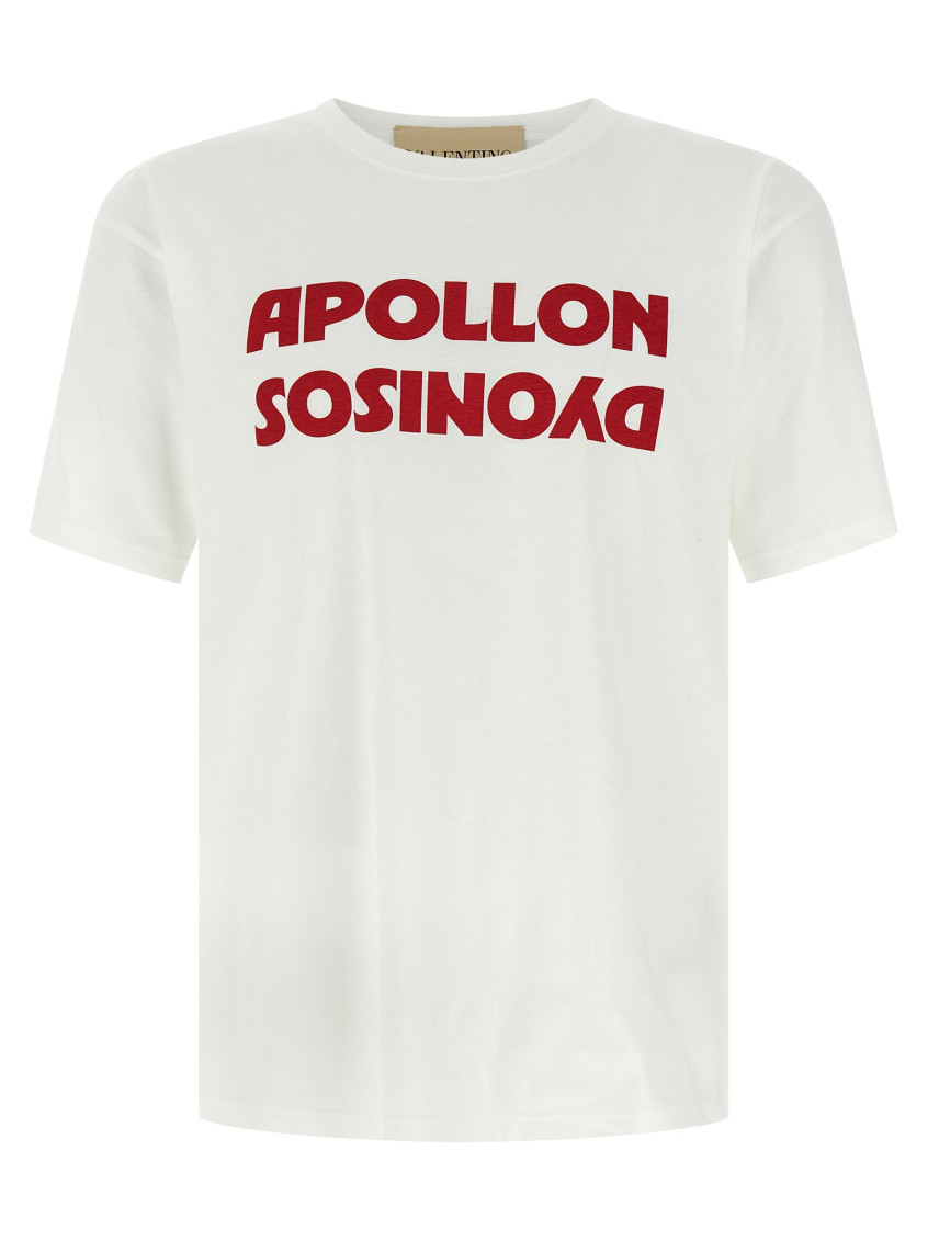 Valentino Cotton T-shirt Wuth Apollon Dyonisos Graphic Print In White