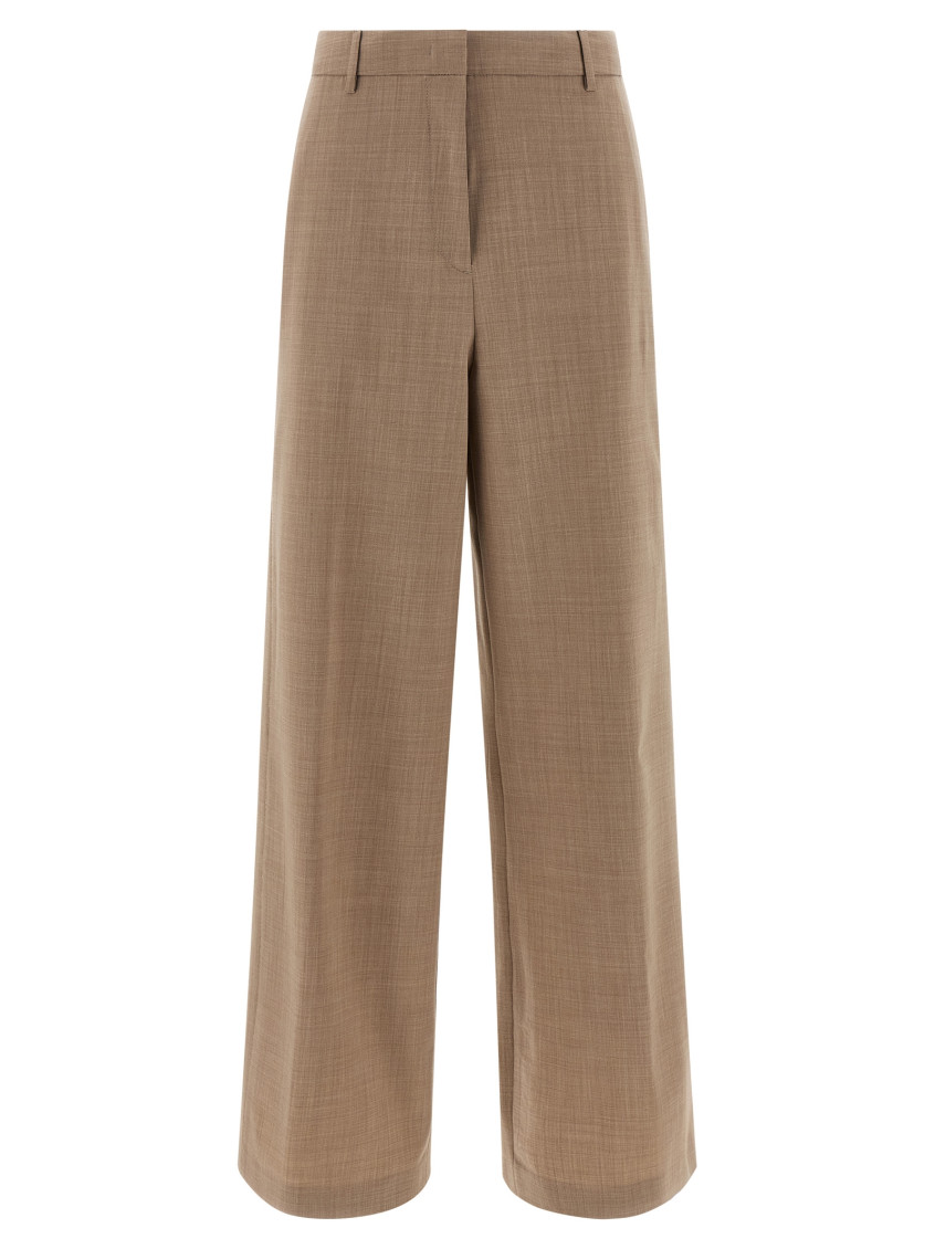 Fabiana Filippi Beige Mlange Wool Pants In Nude