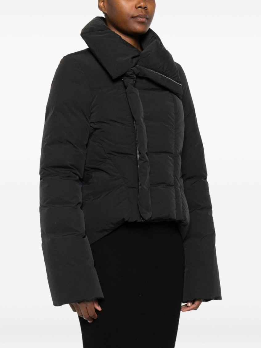 Rick Owens Contemporary Padded Jackets High Collar In Black