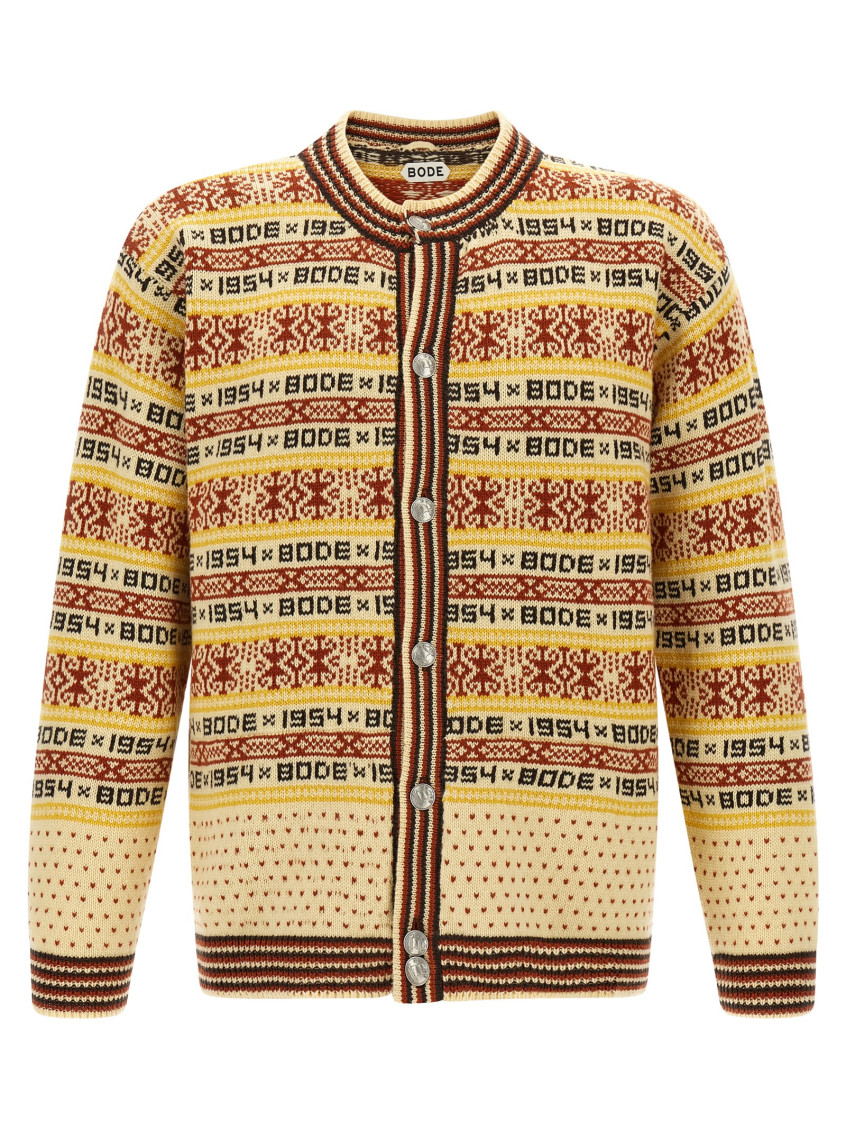 Bode Marzipan Fair Isle Wool Cardigan In Multi