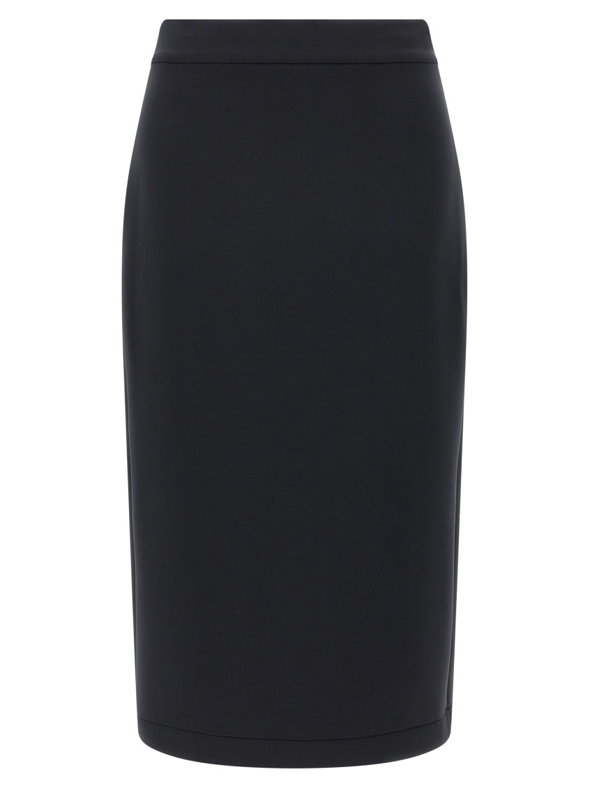 Moncler Black Midi Skirt In Black