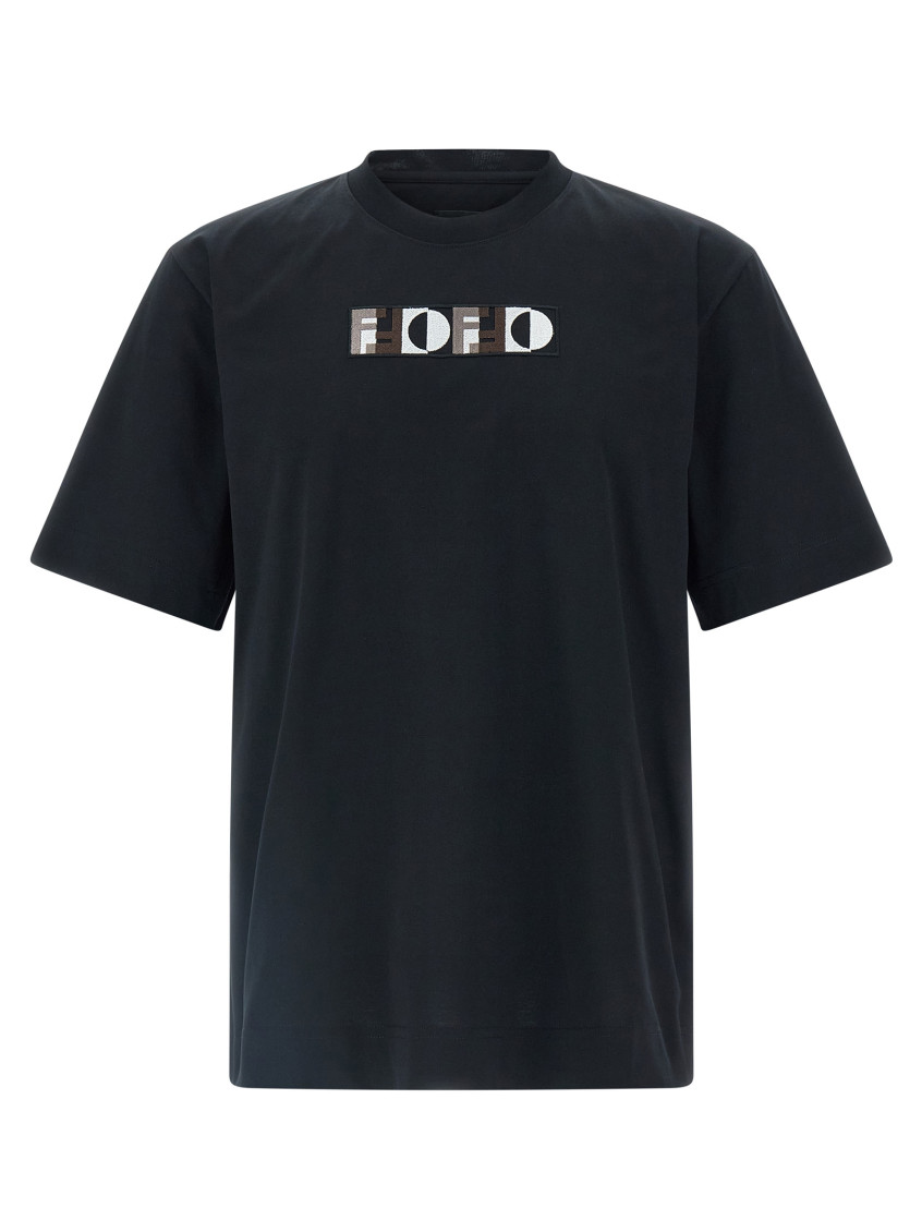 Fendi Optical Design Crew Neck T-shirt In Black
