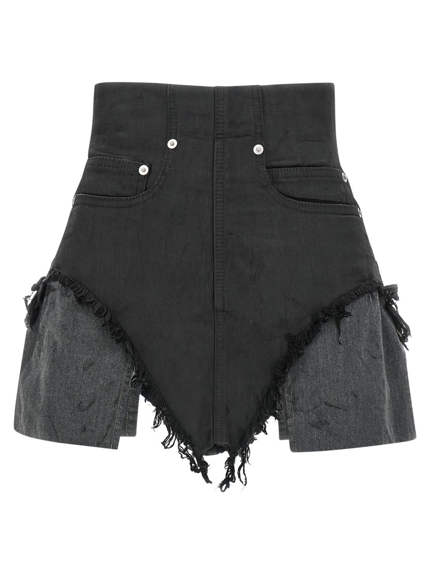 Rick Owens Black Dirt Cutoffs Shorts