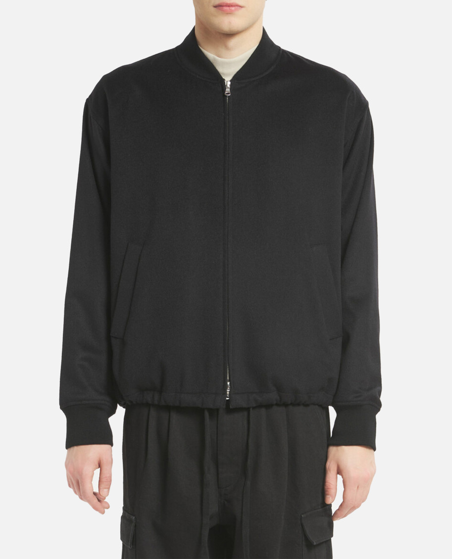 Barena Venezia Wool Zip-front Bomber Jacket In Black
