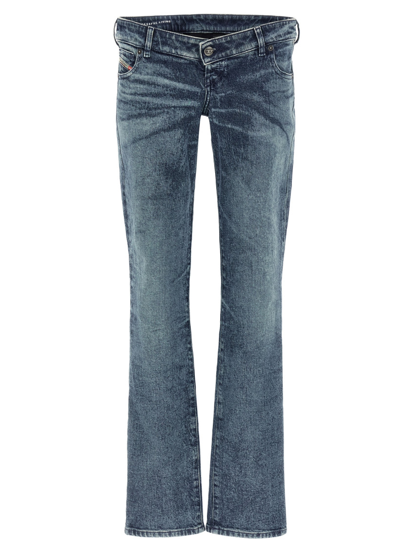 Diesel Waistband Jeans With Pockets And Loops In Blue