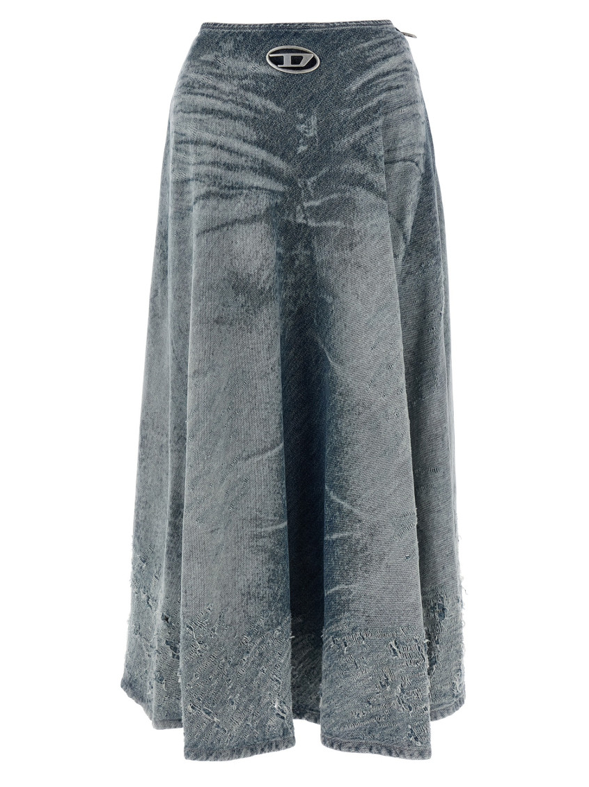 Diesel High Waist Distressed Skirt Collection In Blue