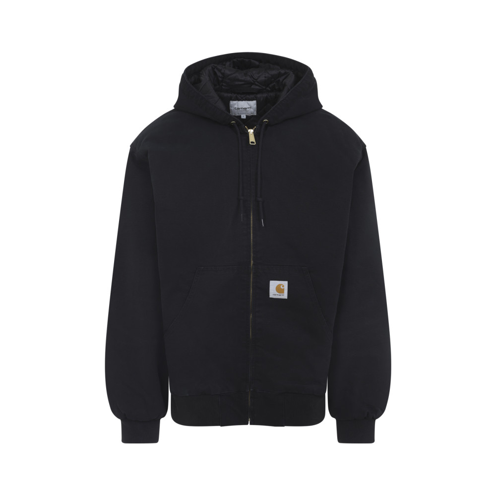 Carhartt Organic Cotton Hooded Blazer Kangaroo Pockets In Black