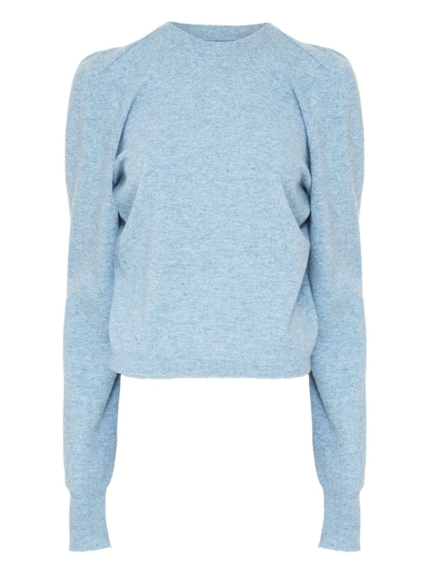 Maison Margiela Long Sleeve Knit Sweater With Crew Neck In Blue