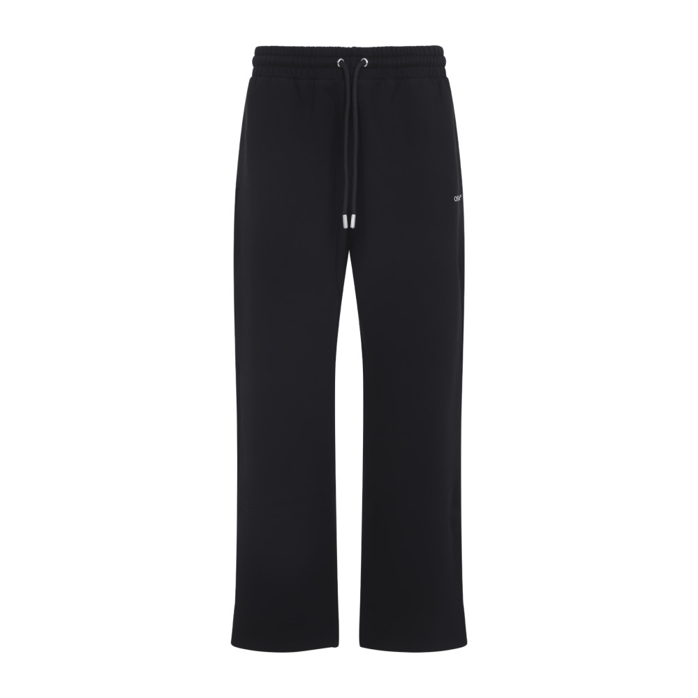 Off-white Black Cotton Scribble Diagonal Sweatpants In Black