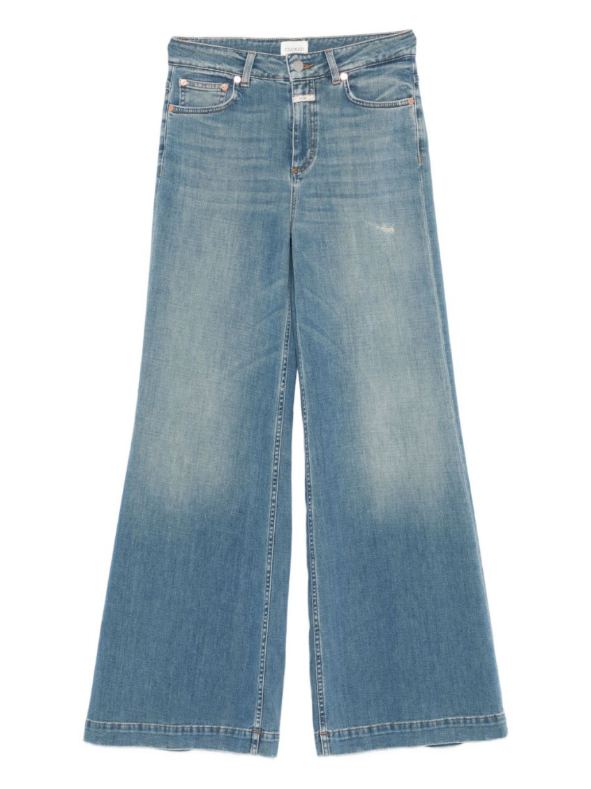 Closed Five-pocket Design Flared Jeans In Blue