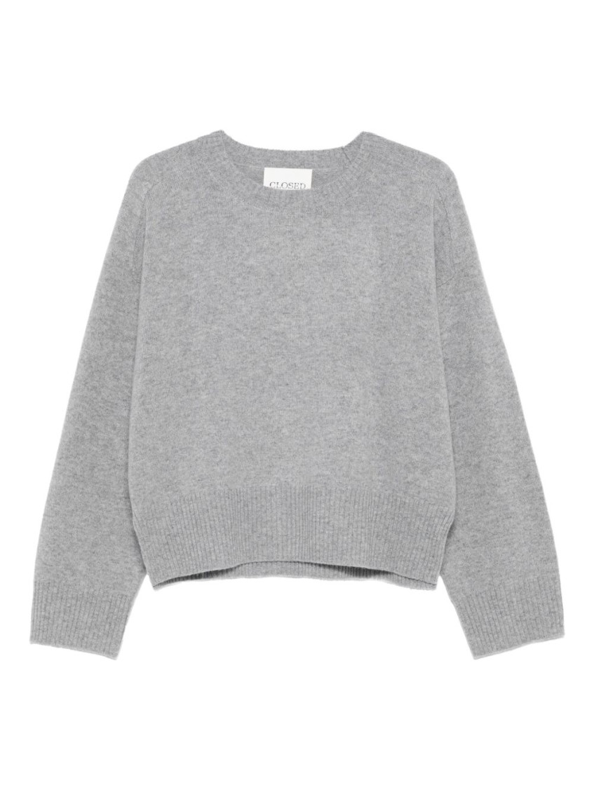 Closed Light Grey Wool Crewneck Jumper In Gray