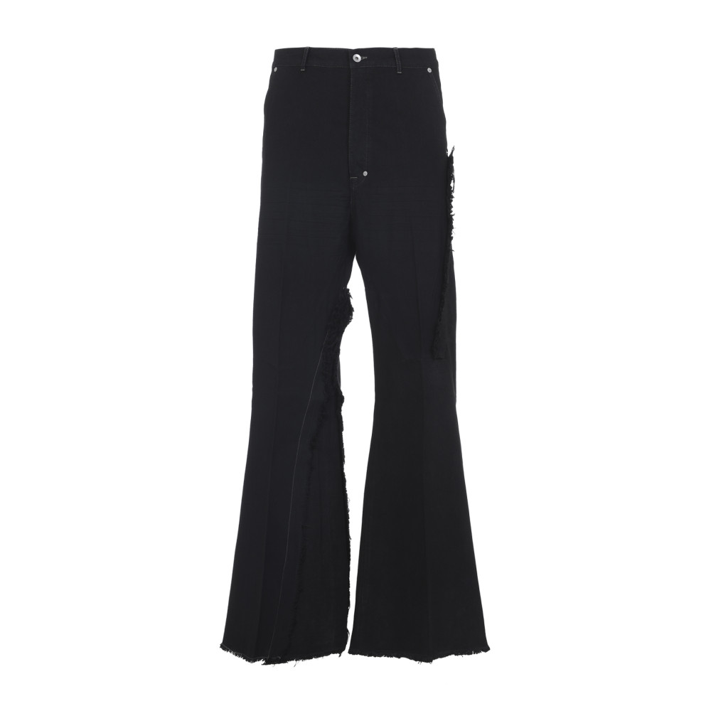 Rick Owens Casual Trousers With Frayed Detailing And Pockets In Black