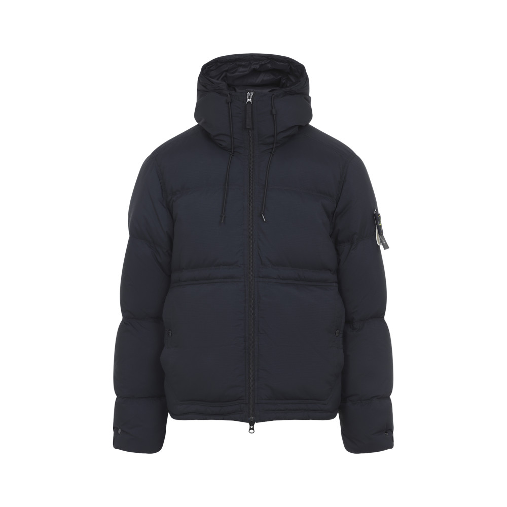Stone Island Down Parka In Cordura Ripstop Matt Nylon In Black