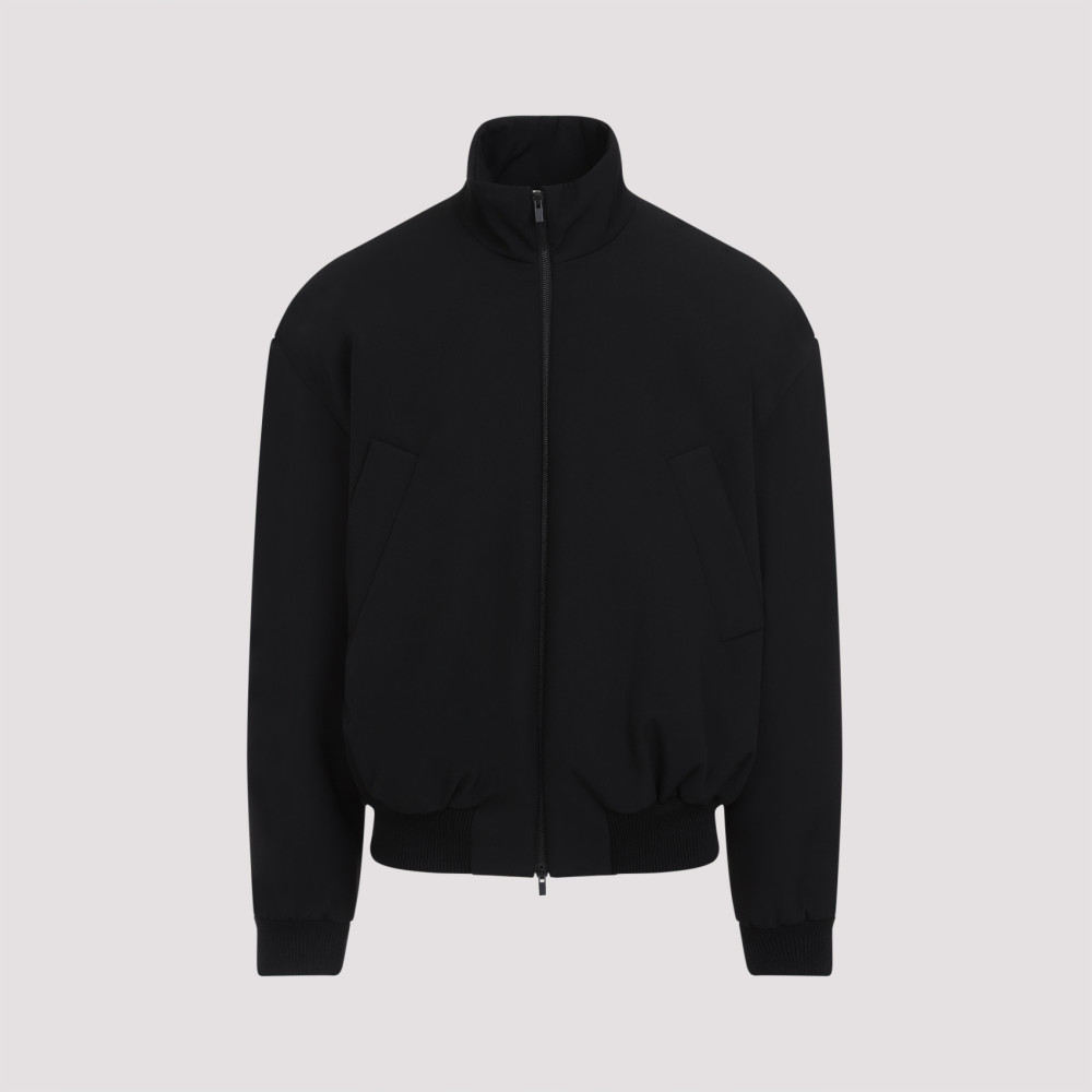 Fear Of God Oversized Cotton-blend Jersey Half-zip Sweatshirt In Black
