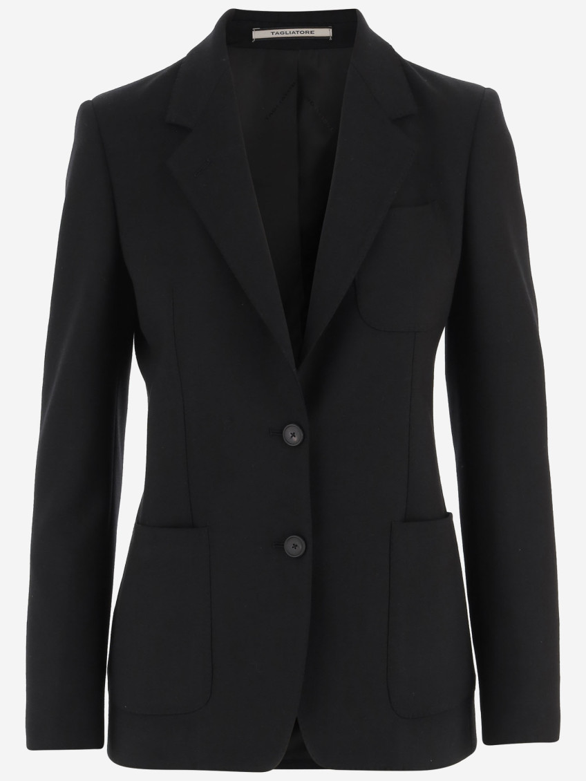 Tagliatore Women Black Single-breasted Blazer, M Luxury Blazers For Women Darveys In Black