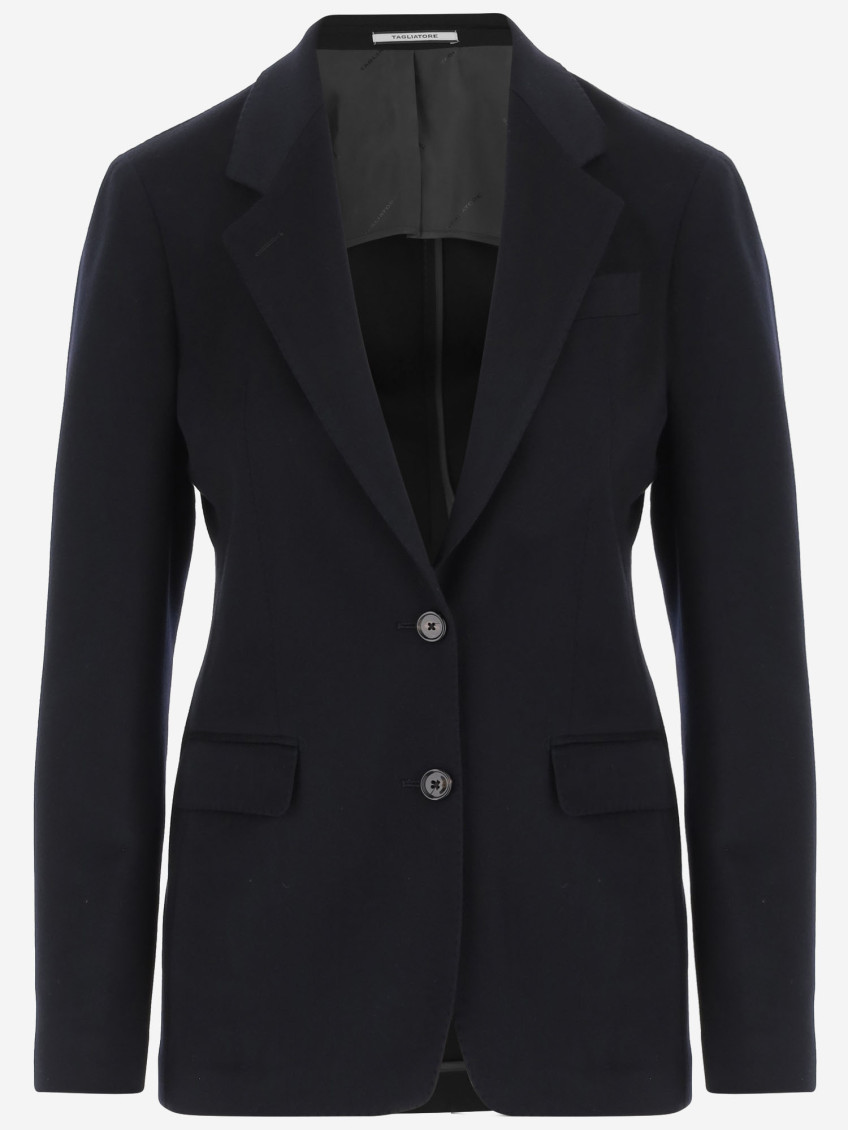 Tagliatore Women Black Single-breasted Blazer, Xl Luxury Blazers For Women Darveys In Blue