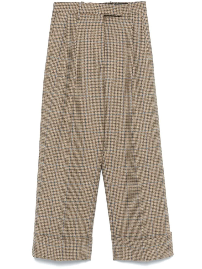 Thom Browne High Waisted Double Pleat Trouser In Gunclub Check Cheviot Tweed In Brown
