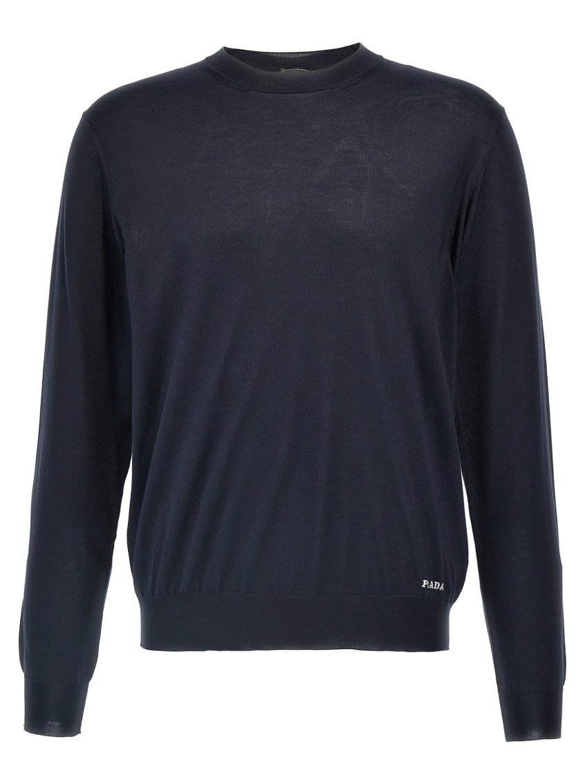 Prada Silk Sweater Sweaters And Cardigans Blue In Blue