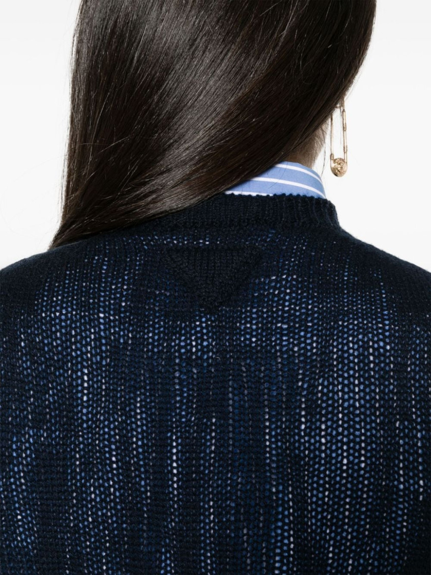 ベスト・ジレ Prada Navy Blue Wool Vest Prada Navy Blue V-neck Wool vest for Women Online USA at
