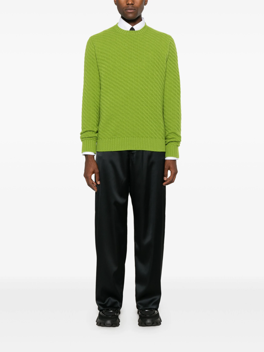 Prada Lime Green Crewneck Sweater for Men Online USA at Darveys.com