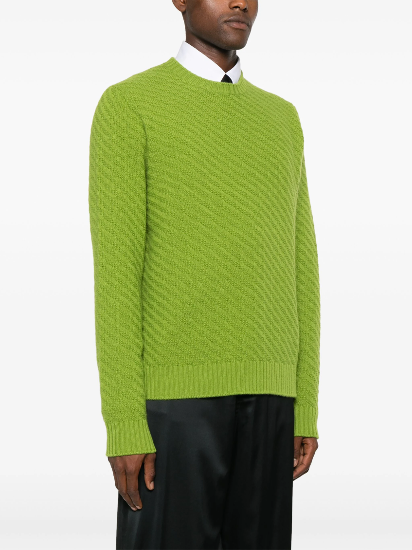 Prada Lime Green Crewneck Sweater for Men Online USA at Darveys.com