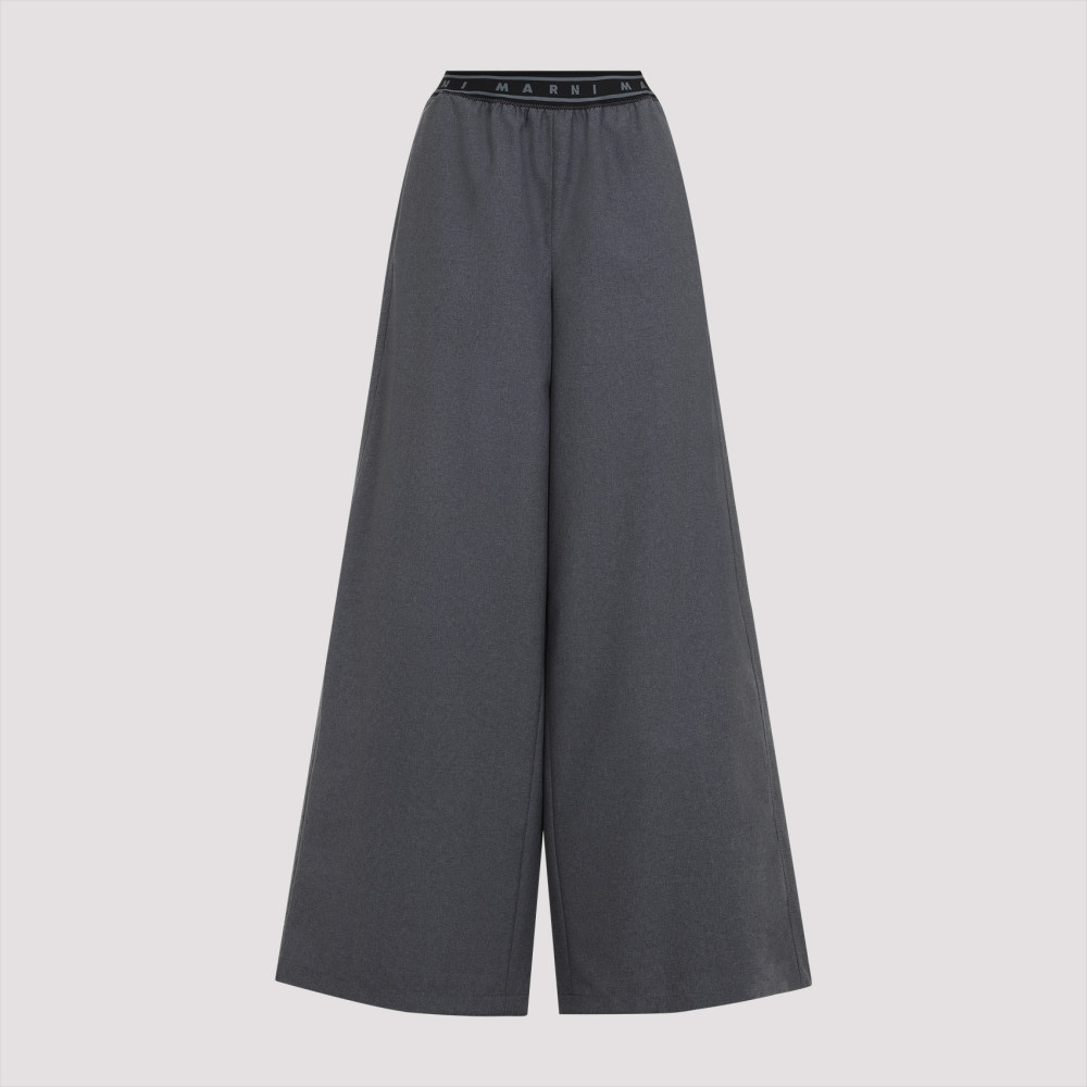 Marni Graphite Grey Virgin Wool Pants In Gray