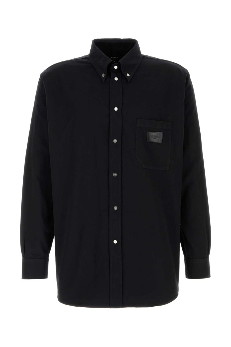 Fendi Classic Oxford Shirt For Modern Men In Black