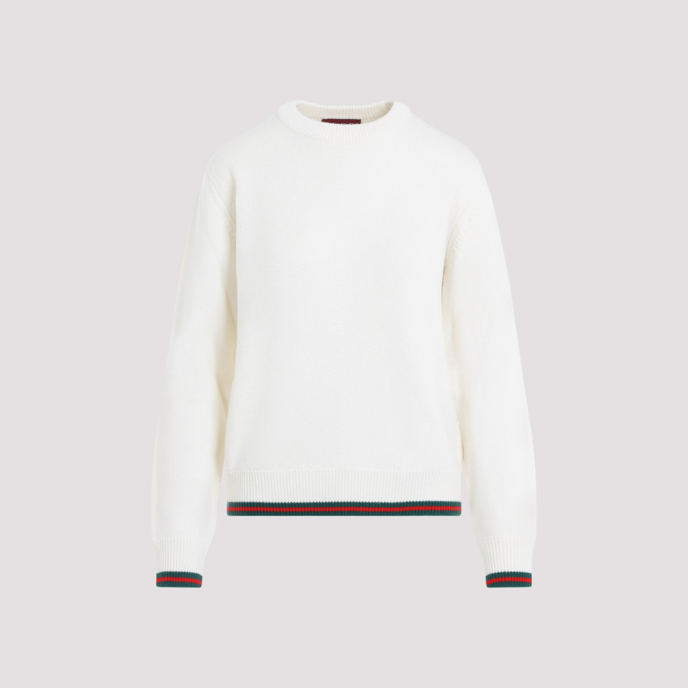 Gucci Women Ivory Wool Blend Sweater In White
