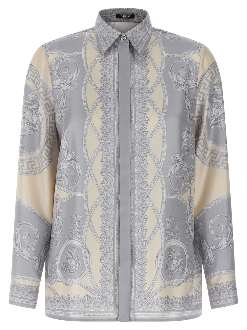 Versace Women's Printed Silk Shirt In Multicolor