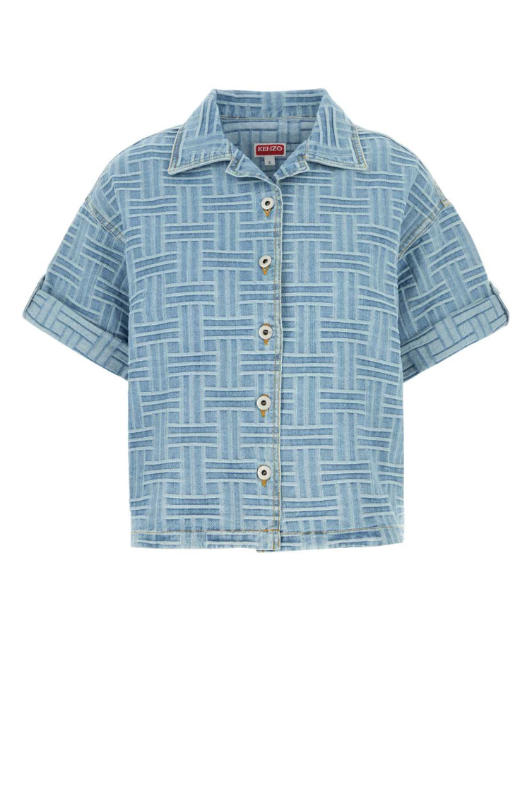 Kenzo Oversized Denim Shirt In Blue