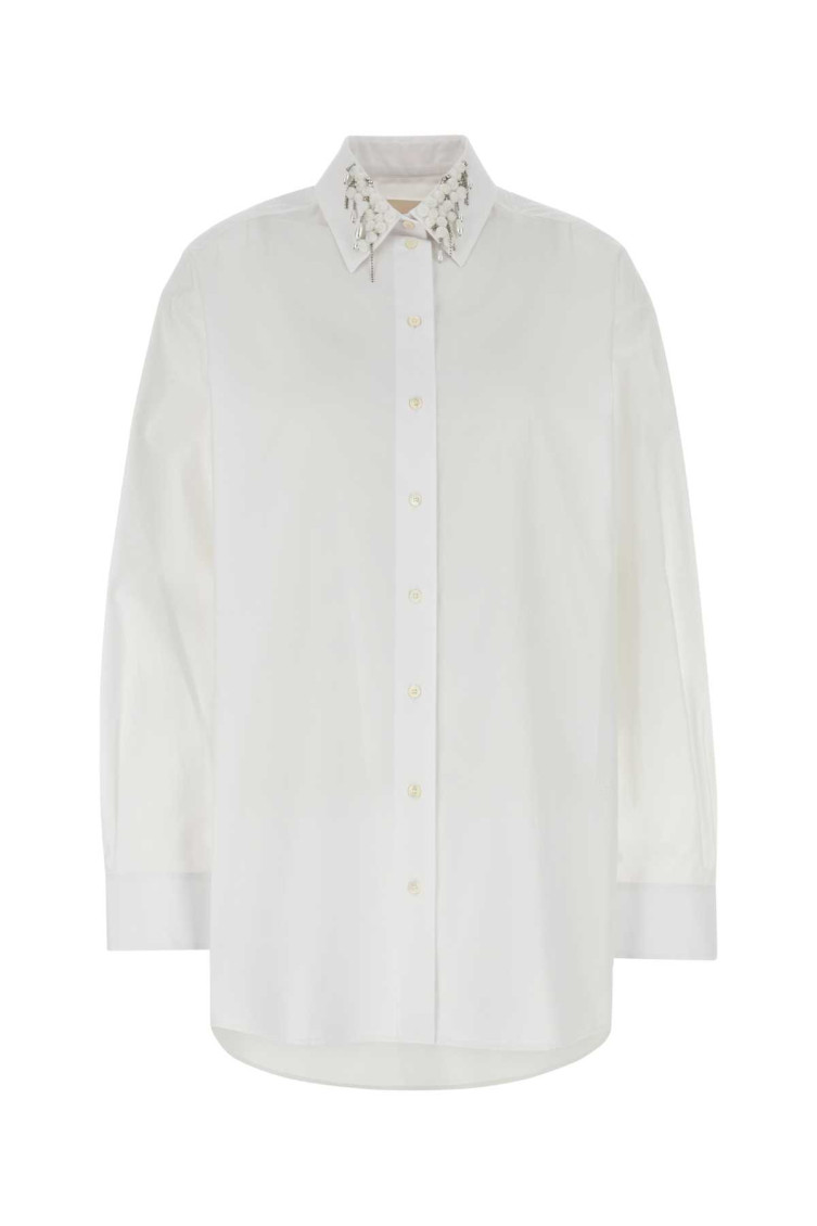 Givenchy Camicia Oversize In Popeline Bianco Donna In White