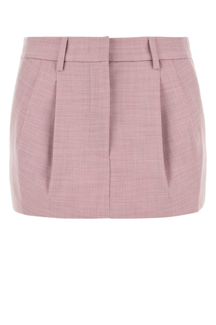 The Andamane Pink Stretch Polyester Blend Mini Skirt In Pink