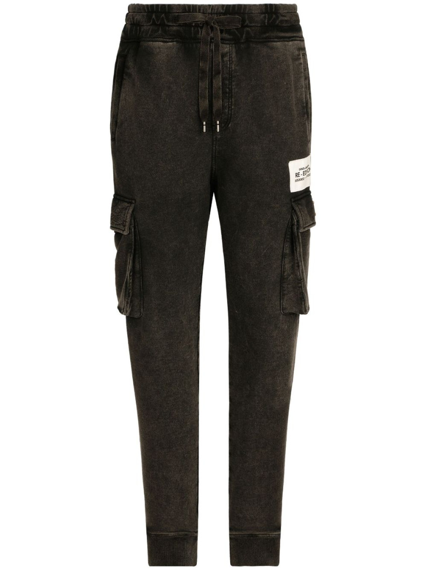 Shop Dolce & Gabbana Black Tapered Cargo Trousers