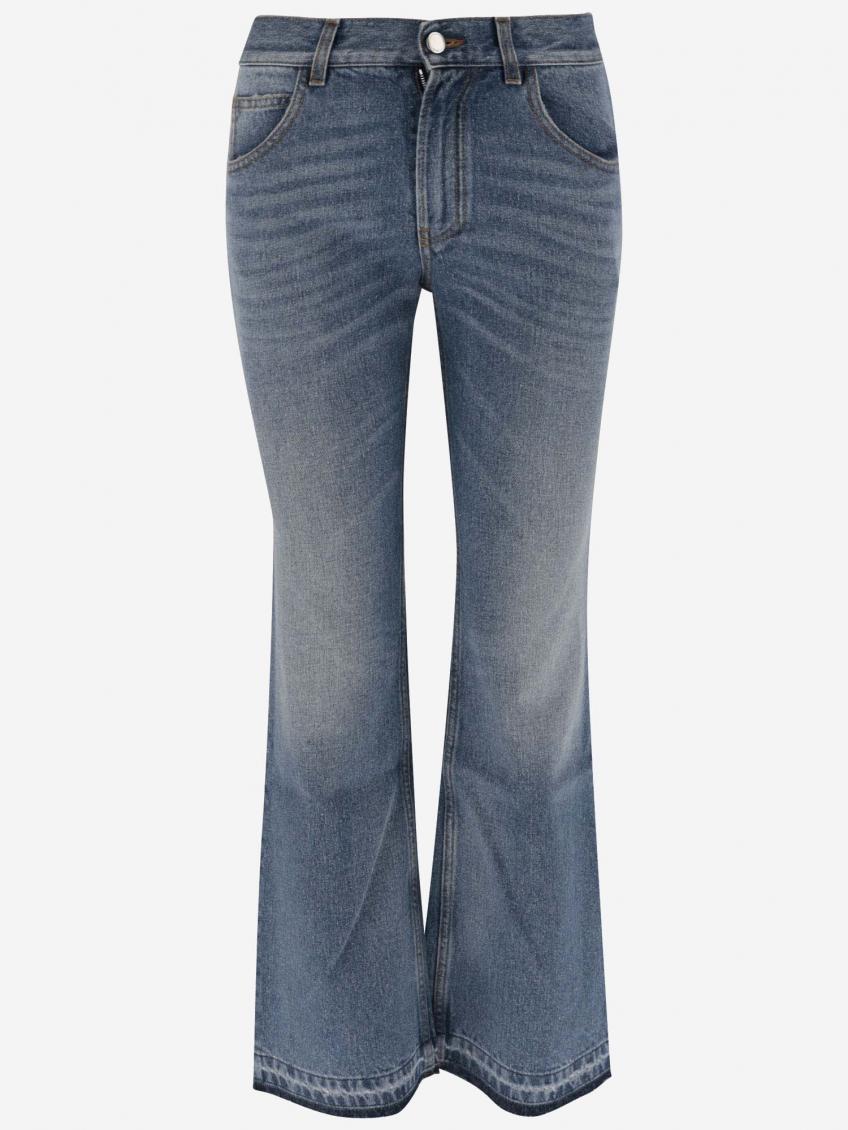 CHLOÉ BLUE BLUE FLARED DENIM JEANS