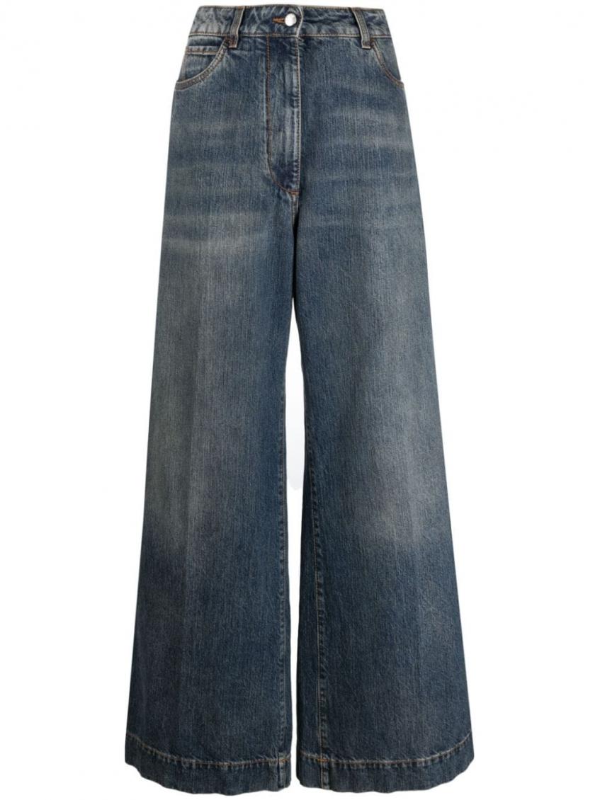 Etro Women Jeans With Embroidered Pegasus In Blue