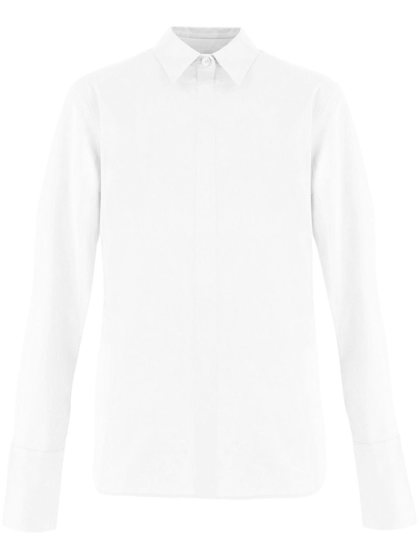 Ferragamo Long-sleeve Button-up Shirt In White