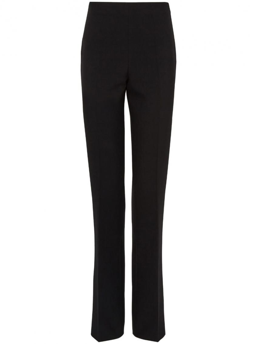 Shop Ferragamo Black Straight-leg Wool Trousers