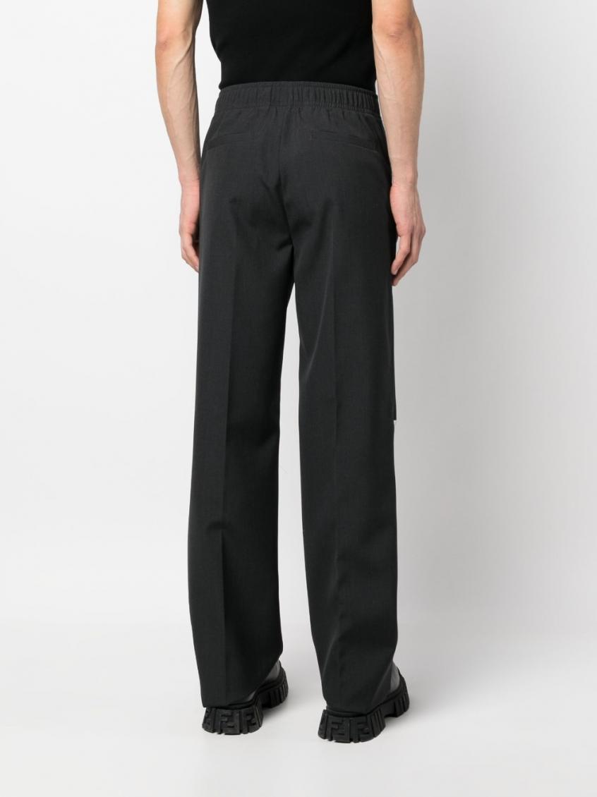 Givenchy Dark Grey Ripped Wool Trousers for Men Online USA