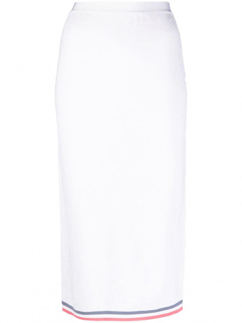 Fendi Motif-print Pencil Skirt In White