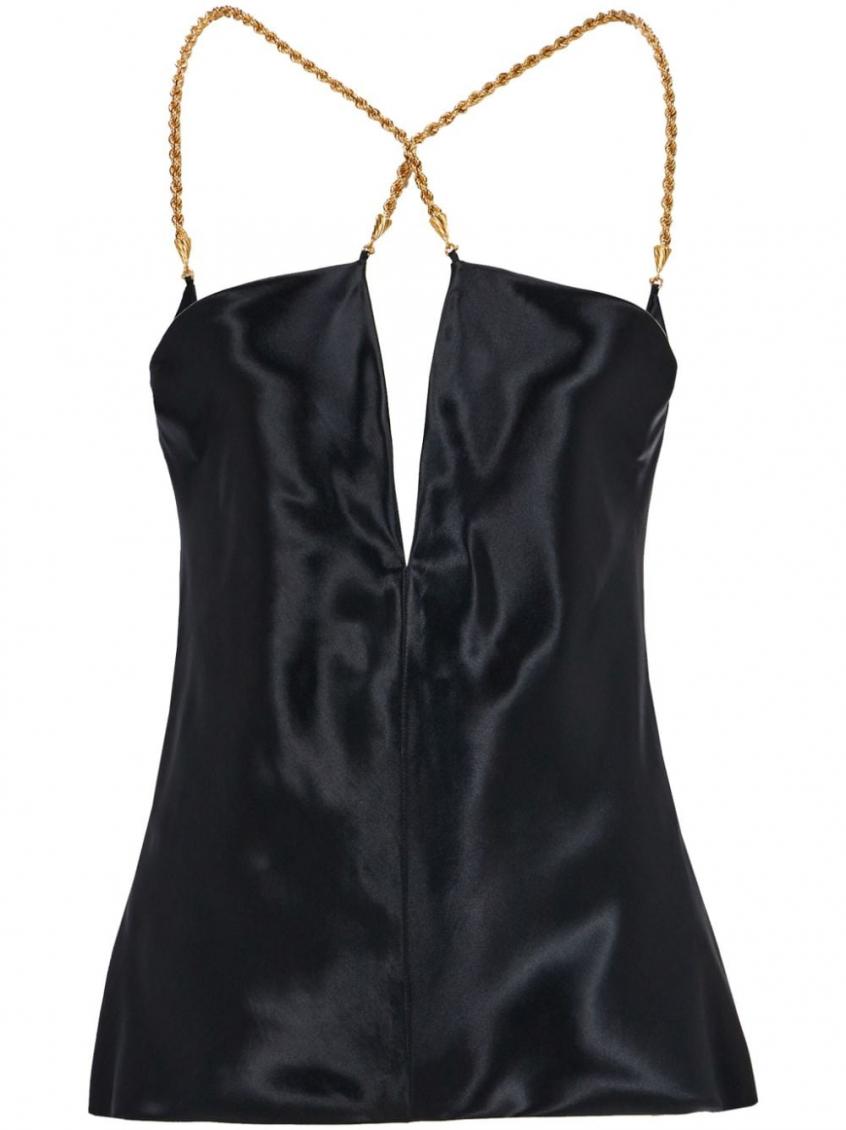 Shop Ferragamo Black Sleeveless Top