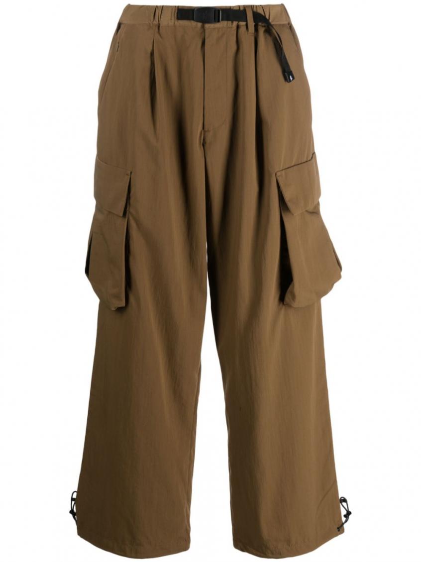Gramicci Wide Leg Nylon Cargo Pants In Olive