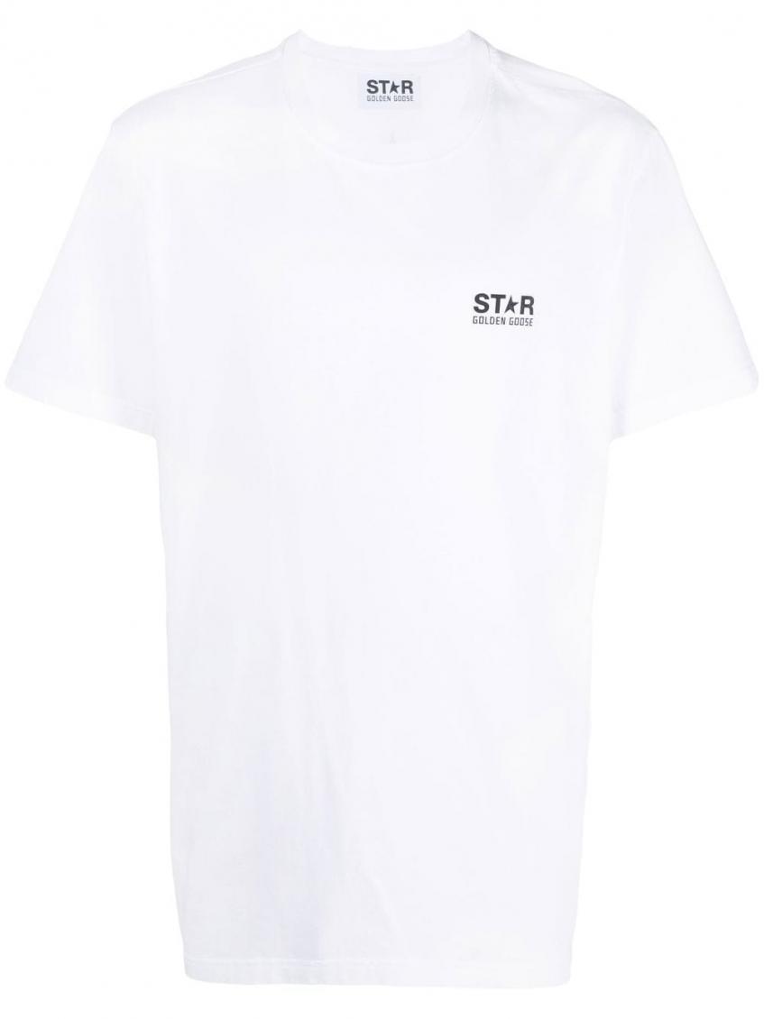 Golden Goose Logo Print Cotton T-shirt In White